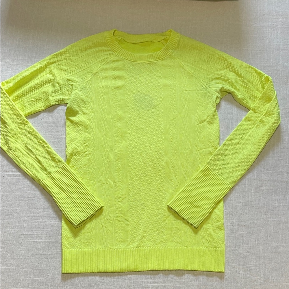 lululemon athletica Neon Yellow Long Sleeve Crew